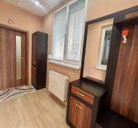 PRENÁJOM - Útulný 1-izbový domček na Hlbokej ulici - Predsieň 1-izbového bytu s podlahou s dreveným dekorom a nábytkom pri stene.