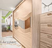 NA PREDAJ 5+2 IZBOVÝ RD PRI KÚPALISKU, DUNAJSKÁ STREDA - V rodinnom dome vidieť šatník so zrkadlom a podlahu s dreveným dekorom.