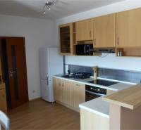 Na predaj 2 izbový byt s parkovacím státím Zemplínska ul. - Kuchyňa so svetlými skrinkami a podlahou s dreveným dekorom v 2-izbovom byte.