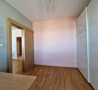 PRENÁJOM zariadený 3-izb byt, Pribišova, Bratislava - Detská izba v 3-izbovom byte s podlahou s dreveným dekorom a posuvnými dverami.