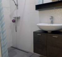 PRENÁJOM - 1,5 izbový byt Košice - Staré mesto - Kúpeľňa s moderným sprchovacím kútom v 1-izbovom byte, svetlé obklady, umývadlo.