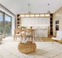 PREDAJ - LIGET Nový 2 izbový apartmán pri Sade Janka Kráľa, Petržalka - Priestranný 2-izbový byt s otvorenou kuchyňou, veľkými oknami a elegantným nábytkom.