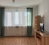 NA PRENÁJOM - 3izb.byt - Zvolenská ul. - Obývacia izba v 3-izbovom byte s podlahou s dreveným dekorom a veľkým oknom.