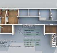 Prenájom, kancelársky priestor Bratislava Staré Mest... - Pôdorys kancelárií s podlahou s dreveným dekorom, zahŕňajúci spoločné toalety.