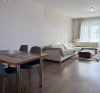 Novinka: Moderný  4-izb. mezonetový byt s balkónom a terasou. Muškát - Obývacia izba v 4-izbovom byte s podlahou s dreveným dekorom a pohovkou.