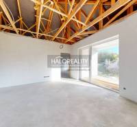 Predaj, rodinný dom Bellova Ves - NOVOSTAVBA - EXKLU... - Interiér rodinného domu s odkrytým stropom a veľkými presklenými dverami.