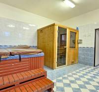 VIACÚČELOVÁ BUDOVA - OBJEKT KOLKÁREŇ - TURČIANSKA, BRATISLAVA - Sauna a vírivka na dlažbe v miestnosti na ulici Turčianska, budova so svetlom.