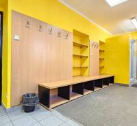 VIACÚČELOVÁ BUDOVA - OBJEKT KOLKÁREŇ - TURČIANSKA, BRATISLAVA - Šatňa s lavicami, vešiakmi a umývadlom, na ulici Turčianska vedľa budovy.
