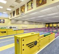 VIACÚČELOVÁ BUDOVA - OBJEKT KOLKÁREŇ - TURČIANSKA, BRATISLAVA - Interiér bowlingovej haly s dráhami a dekoráciami súvisiacimi so športom na ulici.