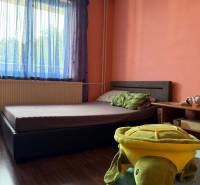 5-izbový rodinný dom v Borskom Mikuláši - bez rezervačej zálohy - Spálňa v rodinnom dome s posteľou, hračkou korytnačky a podlahou s dreveným dekorom.