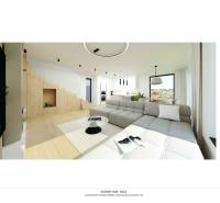 NA PREDAJ 5i rekreačný RD | Pekná cesta | Lesopark Rača  - Svetlá obývacia izba v rodinnom dome s posedením a podlahou s dreveným dekorom.