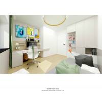 NA PREDAJ 5i rekreačný RD | Pekná cesta | Lesopark Rača  - Detská izba v rodinnom dome s pracovným stolom a podlahou s dreveným dekorom.