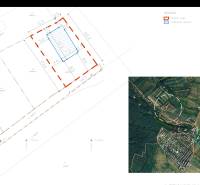 NA PREDAJ 5i rekreačný RD | Pekná cesta | Lesopark Rača  - Pôdorys pozemku s návrhom rodinného domu v oblasti Rača v Bratislave, Pekná cesta.