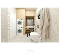 NA PREDAJ 5i rekreačný RD | Pekná cesta | Lesopark Rača  - Kúpeľňa v rodinnom dome so zaveseným WC, pračkou a sušičkou.