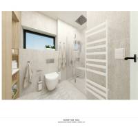 NA PREDAJ 5i rekreačný RD | Pekná cesta | Lesopark Rača  - Kúpeľňa v rodinnom dome s WC, sprchou a rebríkovým radiátorom.