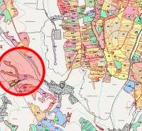 Rokycany – 125.140 m2 LESNÝ POZEMOK v podiele 1/1 - Katastrálna mapa zobrazuje rozdelenie poľnohospodárskych a lesných pozemkov v okolí Rokycian.
