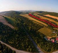 Rokycany – 38.000 m2 LESNÝ POZEMOK v podiele 1/1 - Kopcovitá krajina s poľnohospodárskymi a lesnými pozemkami v okrese Rokycany, cesta popri lesoch.