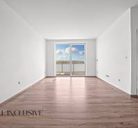 ALL INCLUSIVE I 3 IZBOVÉ BYTY S TERASOU, SO ZÁHRADOU + 2 PARK. MIESTA - Priestranná izba s podlahou s dreveným dekorom v 3-izbovom byte, s balkónovými dverami.