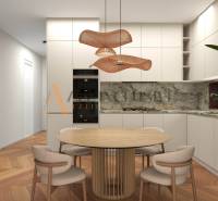 ALL INCLUSIVE I 3 IZBOVÉ BYTY S TERASOU, SO ZÁHRADOU + 2 PARK. MIESTA - Kuchyňa v 3-izbovom byte s dreveným stolom a pohodlnými stoličkami.