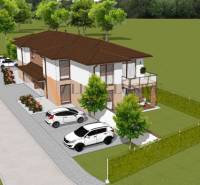 ALL INCLUSIVE I 3 IZBOVÉ BYTY S TERASOU, SO ZÁHRADOU + 2 PARK. MIESTA - Vizualizácia dvojposchodovej budovy s parkovaním v Šali Kráľovom Brode.