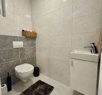 PRENÁJOM - 3-izbový veľkometrážny byt v RED OAK, Lužianky -REZERVOVANÉ - Toaleta v 3-izbovom byte s keramickými obkladmi a malým umývadlom.