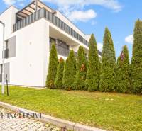 NA PREDAJ 3-IZB. BYT S TERASOU A ZÁHRADKOU, DUN.STREDA - Exteriér moderného bytového domu v Dunajskej Strede so súkromnými balkónmi a stromami.