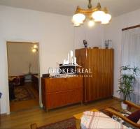 Rodinný dom, chalupa 2 Izbový - Fony - Obývacia izba v rodinnom dome s drevenými skrinkami, sedačkou a kvetinou.