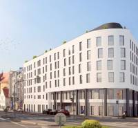 MODERNÝ 2i byt, NOVOSTAVBA, CENTRUM, Suché Mýto, Staré Mesto - Moderná budova na ulici Suché mýto v Bratislave - Starom Meste s okolitými historickými stavbami.