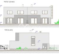 Exkluzívne na predaj, rodinný dom, obec Harichovce, okres Spišská Nová - Náčrt rodinného domu v Harichovciach zobrazuje východný a južný pohľad fasády.