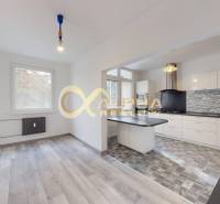 Prenájom: 4 izbový byt s loggiou, sídlisko Mier, Sp.N.Ves - Kuchyňa s podlahou s dreveným dekorom v 4-izbovom byte, štýlový kuchynský ostrovček.