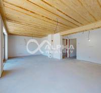 2i apartmány, Poráčska dolina, okres Spišská Nová Ves - Vo veľkom otvorenom priestore rekreačného apartmánu, bledé steny a drevený strop.