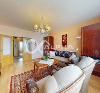 EXKLUZÍVNE 5i byt s loggiou, sídl. Západ, Spišská Nová Ves - Obývacia izba v 5 a viac izbovom byte s podlahou s dreveným dekorom a pohodlným nábytkom.