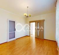 Exkluzívne 2i byt, centrum, Spišská Nová Ves - Izba s podlahou s dreveným dekorom, závesom a dvojitými posuvnými dverami v 2-izbovom byte.