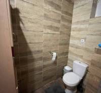 !!! LEN U NÁS!!! Vám ponúka NA PREDAJ rodinný d - Kúpeľňa v rodinnom dome s toaletou a obkladmi vo svetlej farbe.