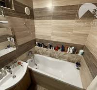 Vám ponúka 3-izbový byt s loggiou po kompletnej - Kúpeľňa so sprchovým kútom a umývadlom v 3-izbovom byte.