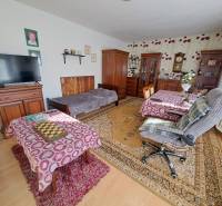 REZERVOVANÉ! Predáme 4-izb. rodinný dom, pozemok 1414 m2, Vráble - Izba v rodinnom dome s nábytkom, podlahou s dreveným dekorom a dekoračnými kobercami.