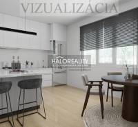 Predaj, rodinný dom Veľký Kýr, šesťizbový s garážou ... - Kuchyňa v rodinnom dome s ostrovom, jedálenským stolom a podlahou s dreveným dekorom.