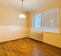 Výborná poloha, skvelá dispozícia – 3-izbový byt v Trebišove - Izba v 3-izbovom byte s podlahou s dreveným dekorom a veľkým oknom.