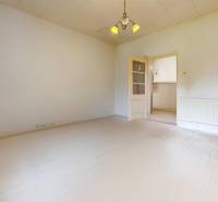 Veľký priestranný pozemok o rozlohe 7445 m2, Jelka  - Svetlá miestnosť v Rodinnom dome s drevenou podlahou a stropným svietidlom.