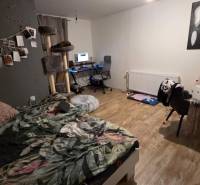 AKCIA - 2 Rodinné domy za cenu jedného obec Veľká Mača  - Spálňa v rodinnom dome s počítačovým stolom, dekoráciami a podlahou s dreveným dekorom.