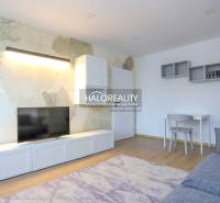 Prenájom, dvojizbový byt Považská Bystrica, Tatransk... - Obývacia izba v 2-izbovom byte s podlahou s dreveným dekorom a televízorom.