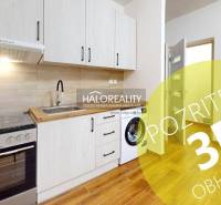 Predaj, jednoizbový byt Lučenec - EXKLUZÍVNE HALO RE... - Kuchynský kút v 1-izbovom byte s linkou a podlahou s dreveným dekorom.