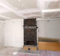 Predaj, rodinný dom Zemplín - EXKLUZÍVNE HALO REALITY - Krb so vzorom z kameňa v interiéri rodinného domu.