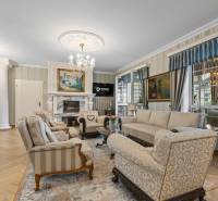 Exkluzívna honosná kúria | 3 ha pozemok | Dunakiliti - HU - Luxusný obývací priestor s krbom, zdobeným nábytkom a podlahou s dreveným dekorom.