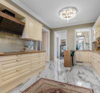 Exkluzívna honosná kúria | 3 ha pozemok | Dunakiliti - HU - Štýlová kuchyňa so svetlým nábytkom a lesklou dlažbou v Zvláštnych nehnuteľnostiach.