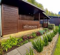 Predaj, záhradná chata Bytča, Veľká Bytča - ZNÍŽENÁ ... - Drevená chatka v záhradách v Bytči, obklopená udržiavanou zeleňou a chodníkom z dlaždíc.