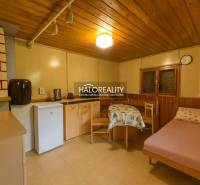 Predaj, záhradná chata Bytča, Veľká Bytča - ZNÍŽENÁ ... - Izba s podlahou s dreveným dekorom, jednoduchým zariadením, posteľou a kuchynským kútom.