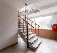 MICHALOVSKÁ:  moderný 3 izb. byt. REKONŠTRUKCIA, ZARIADENIE, LOGGIA.  - Bytový dom so schodiskom a oknami, pred 3-izbovým bytom na Michalovskej ulici.