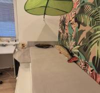 Na predaj 4 izbový RD v obci  Studienka, garáž, sauna, pozemok 719 m2 - Detská izba s písacím stolom a farebnou tapetou s motívmi v rodinnom dome.