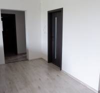 Ponúkame na predaj 3 izbový radový dom v obci Rastislavice. - Interiér rodinného domu s pohovkou, podlahou s dreveným dekorom a tmavými dverami.